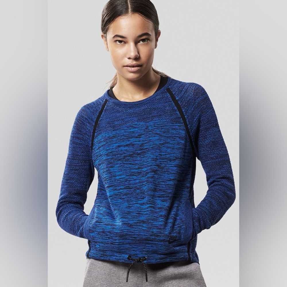 Nike Tech Crew Sweater Women’s Small Long Sleeve Blue Sweatertshirt